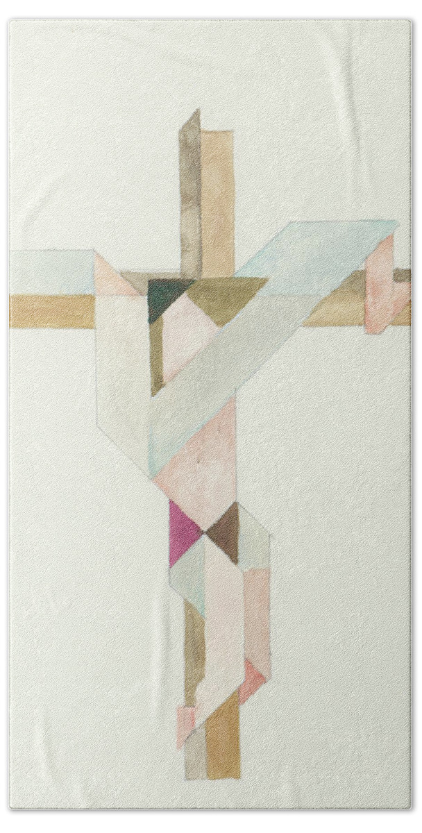 Jesus Hand Towel featuring the painting Jesus Cross V III 85 by Willy Wiedmann