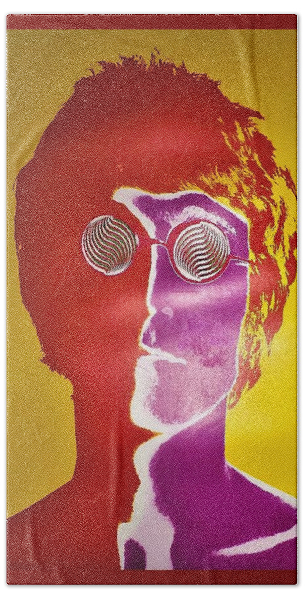 George Harrison Bath Towel featuring the photograph John Lennon by Rob Hans