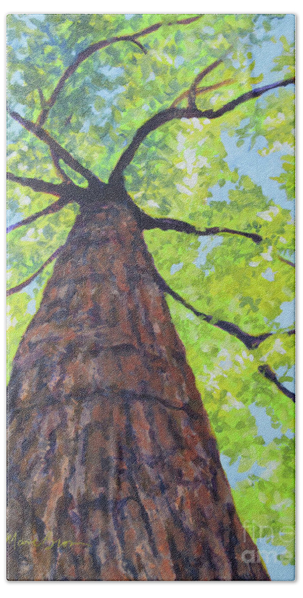Tree Hand Towel featuring the painting Joyce Kilmer Tree by Anne Marie Brown
