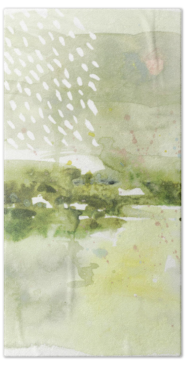 Landscapes Bath Sheet featuring the painting Juniper Haze I by Victoria Borges