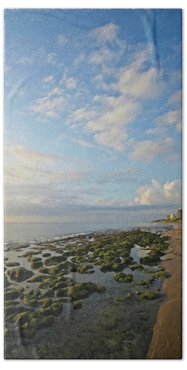Beach Hand Towel featuring the photograph Jupiter Island Shoreline by Steve DaPonte