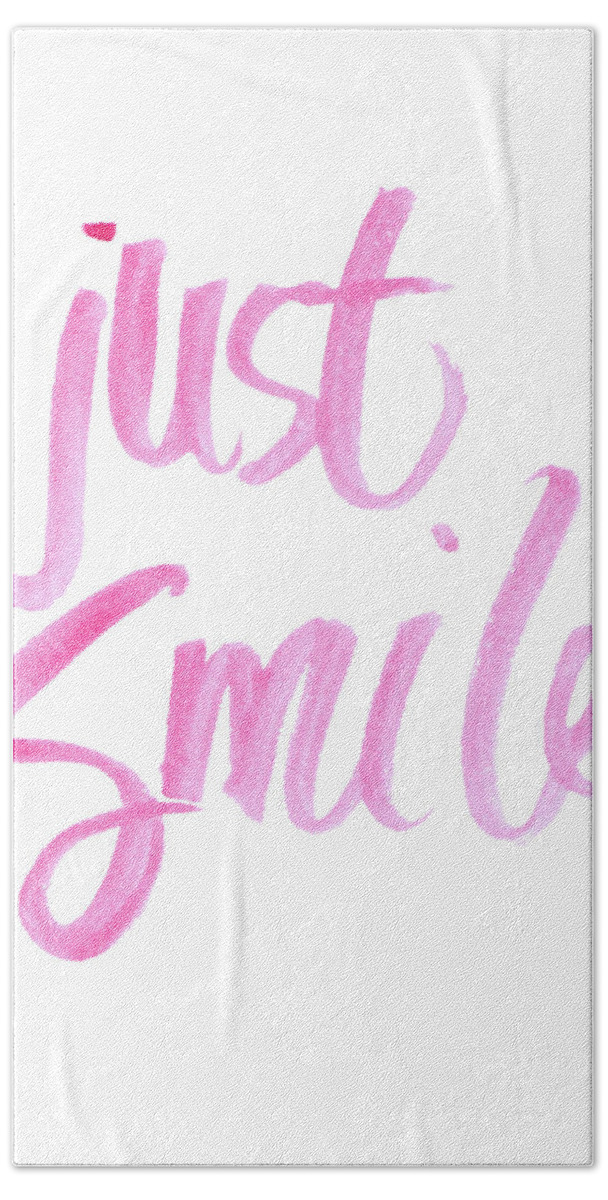 Just Hand Towel featuring the mixed media Just Smile by Sd Graphics Studio
