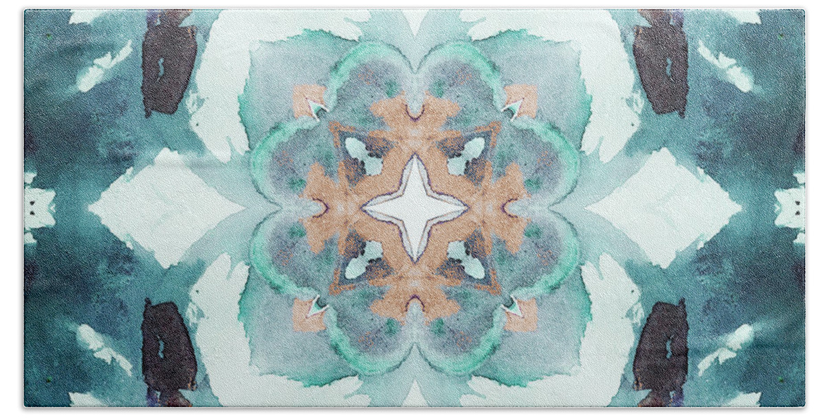 Kaleidoscope Hand Towel featuring the painting Kaleidoscope I by Susan Bryant