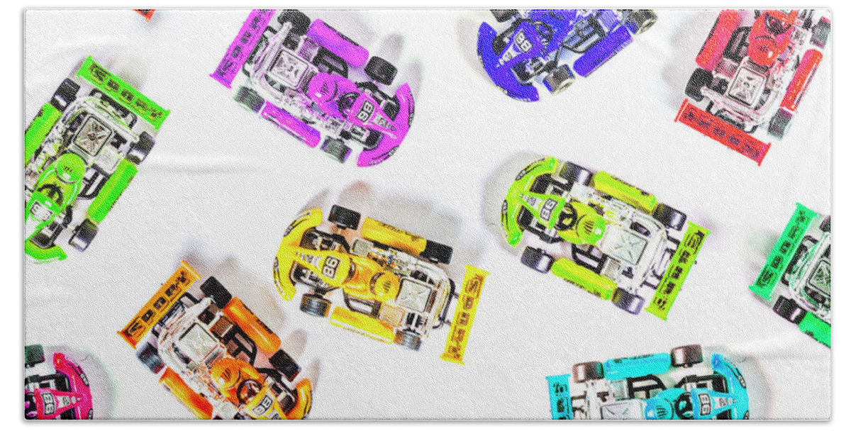 Car Hand Towel featuring the photograph Karting patterns by Jorgo Photography
