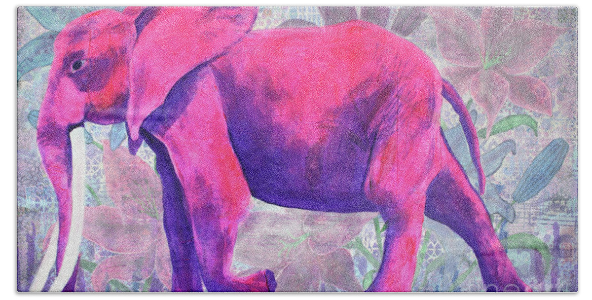 Elephant Bath Towel featuring the painting Kasbah Queen by Lisa Crisman