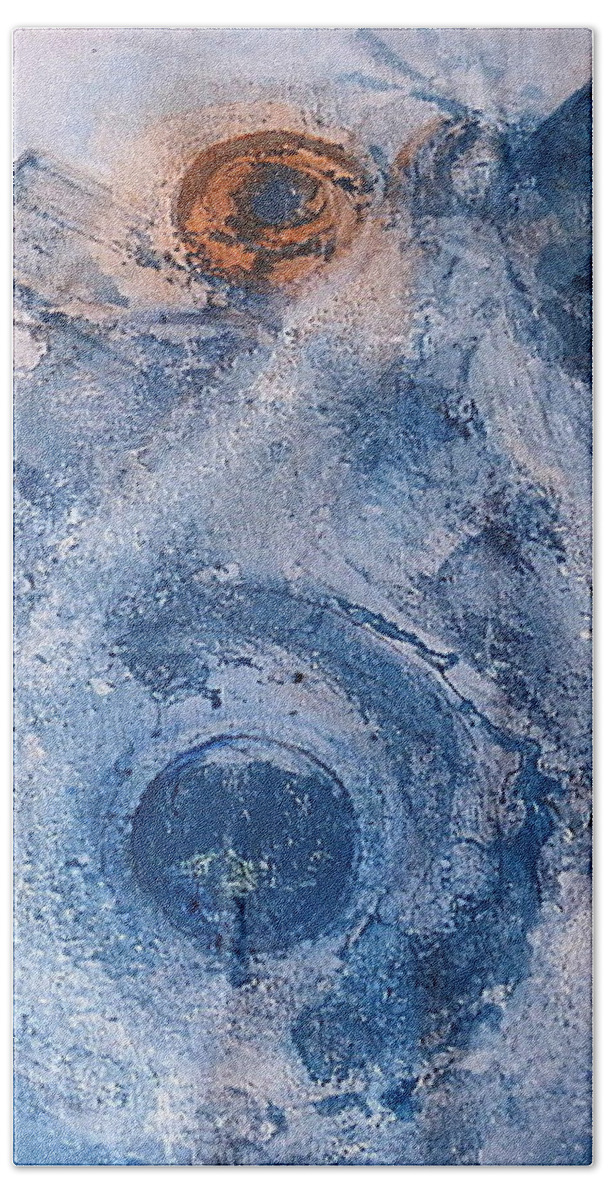 Abstract Hand Towel featuring the painting La Donna del Lago by 'REA' Gallery
