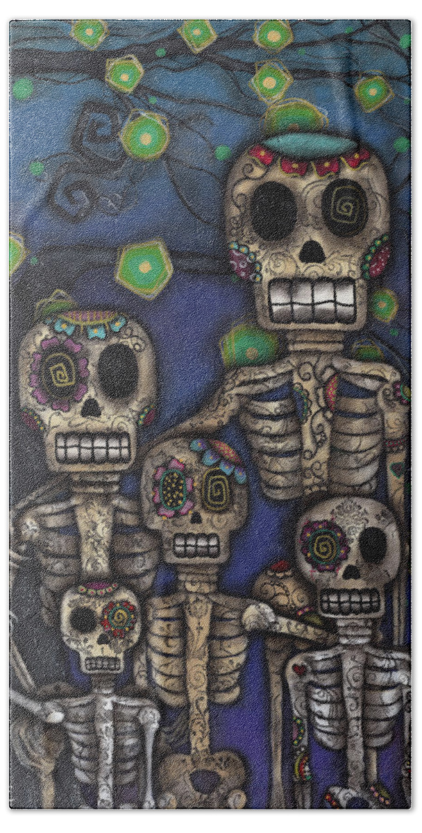 Day Of The Dead Bath Towel featuring the photograph La Familia by Abril Andrade
