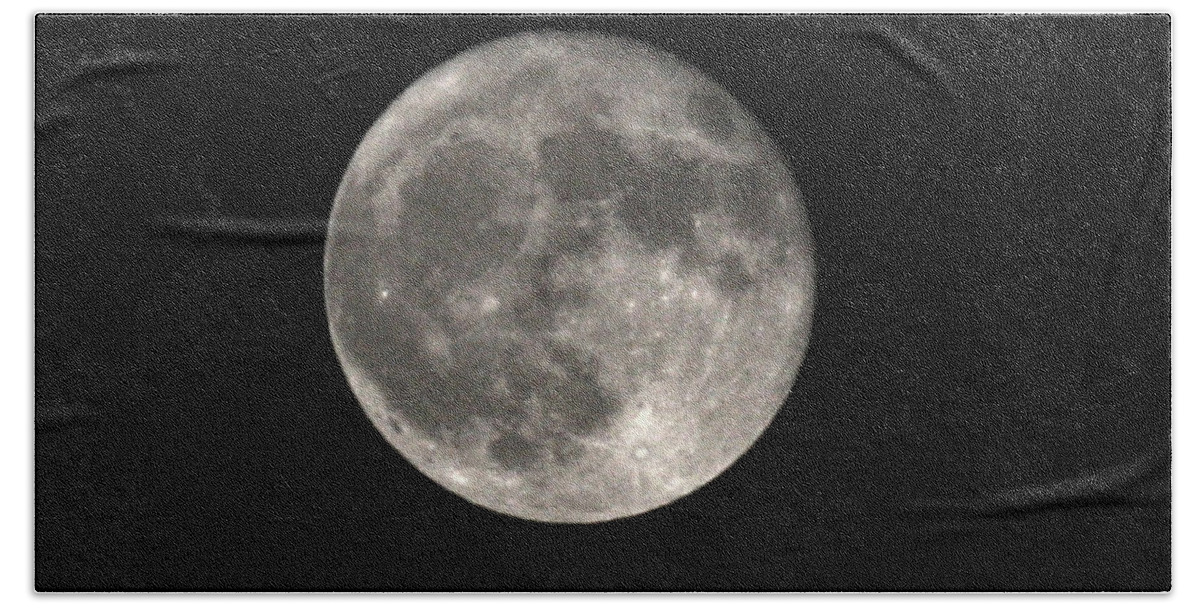 Moon Hand Towel featuring the photograph La Pleine Lune by Lin Grosvenor
