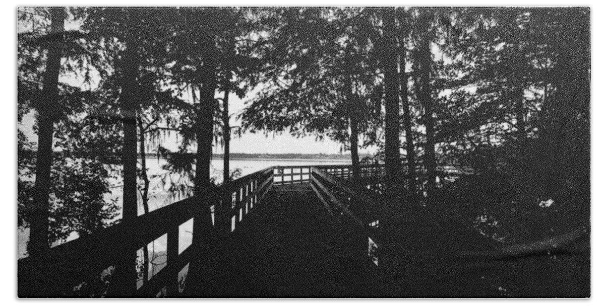 Lake Ashby Hand Towel featuring the photograph Lake Ashby Boardwalk by Robert Stanhope