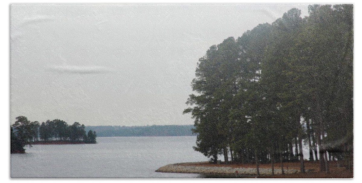 Lake Hand Towel featuring the photograph Lake Hartwell by Cathy Lindsey