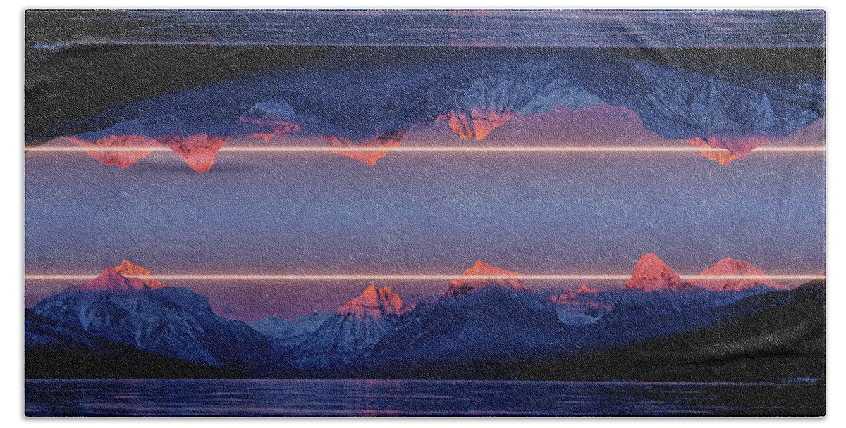 Mountains Hand Towel featuring the digital art Laserscape by Jennifer Walsh