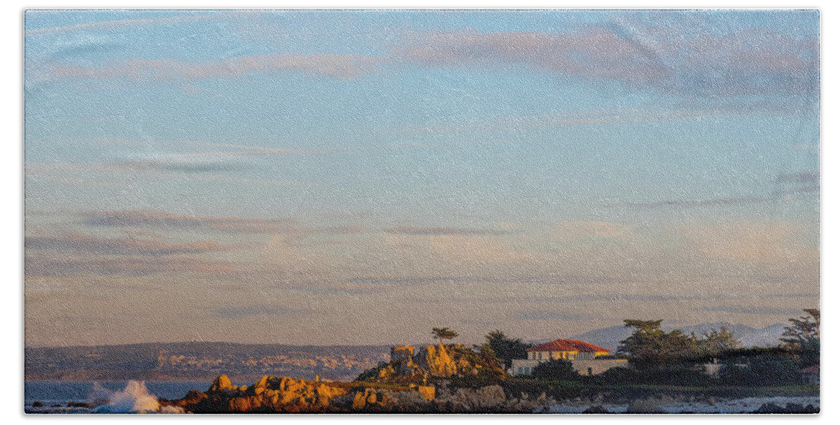 Pacific Grove Bath Towel featuring the photograph Last Light in Pacific Grove by Derek Dean
