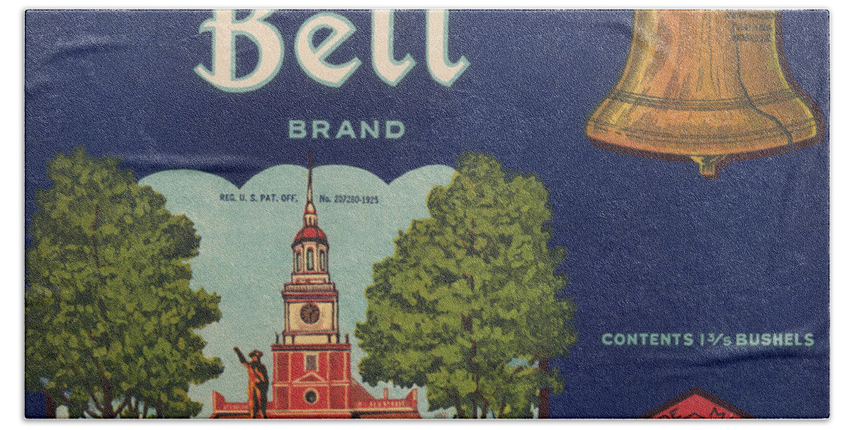 Liberty Bath Towel featuring the painting Liberty Bell Brand by Unknown