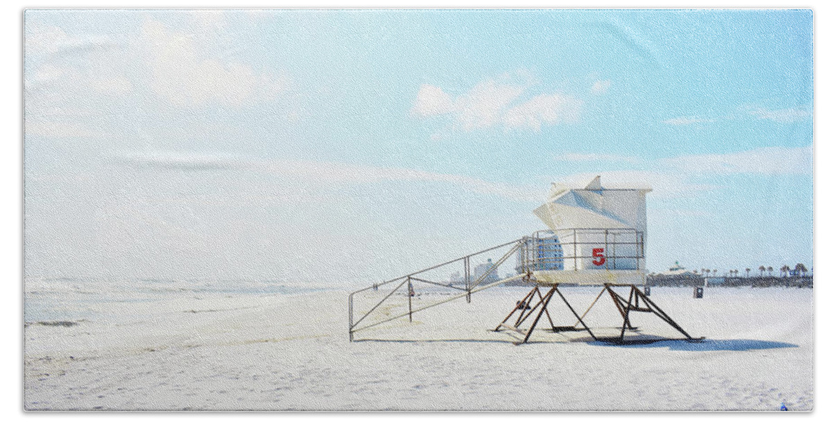 Lifeguard Hand Towel featuring the digital art Lifeguard Station by Sd Graphics Studio