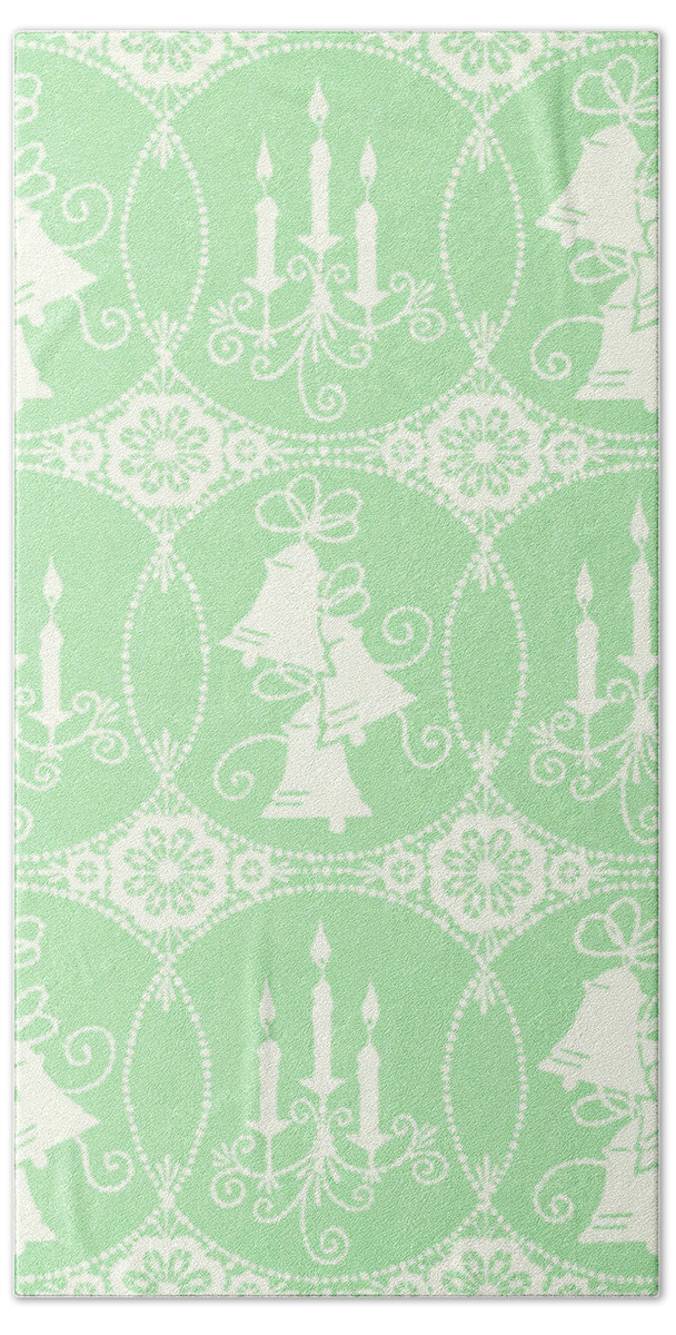 Background Hand Towel featuring the drawing Light Green Pattern by CSA Images