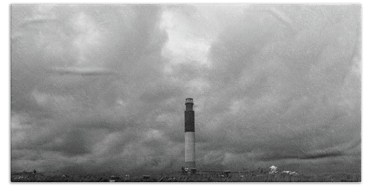 Light Hand Towel featuring the photograph Lighthouse on Oak Island by Carolyn Ricks