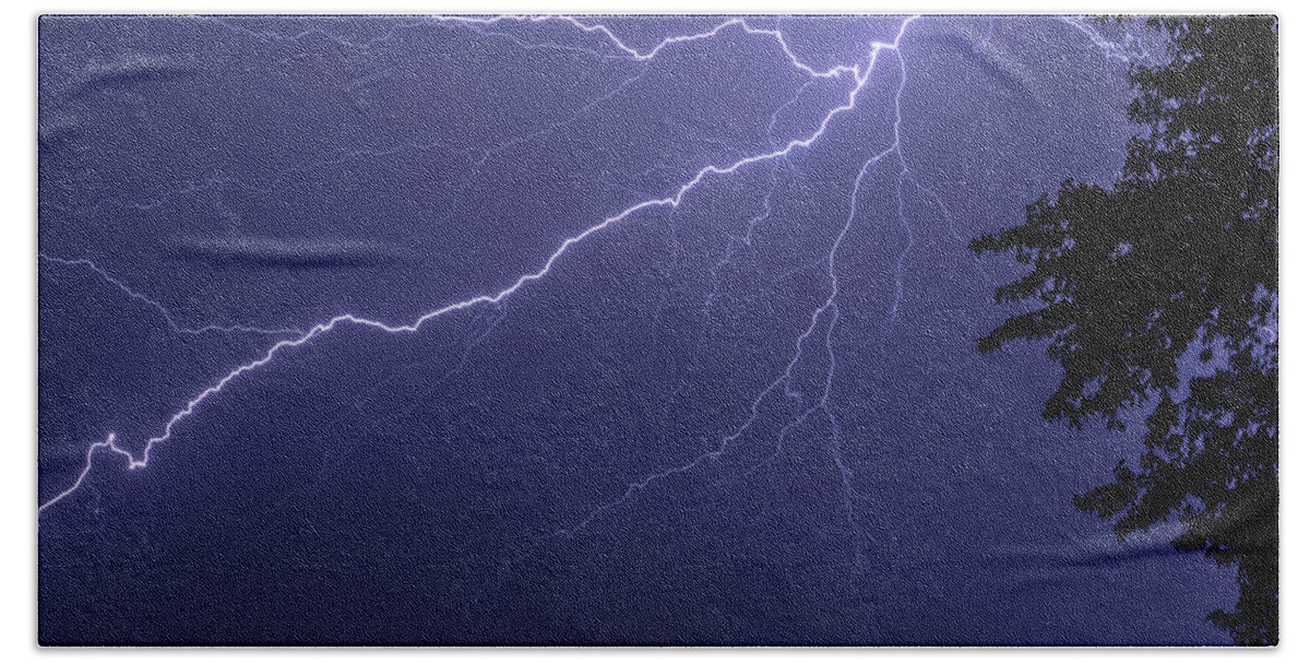 Lightning Hand Towel featuring the photograph Lightning by Jason Fink