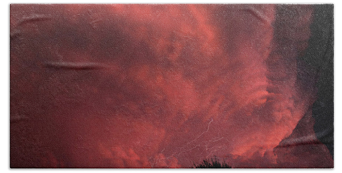 Lightning Hand Towel featuring the photograph Lightning Stack Sept. 2019 by Karen Slagle