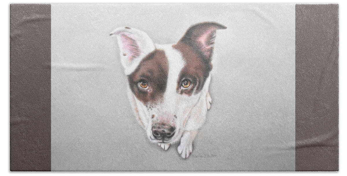 Dog Bath Towel featuring the drawing Lily by Karrie J Butler