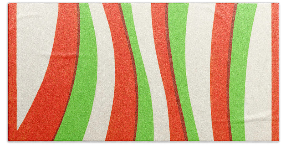 Abstract Hand Towel featuring the drawing Line pattern by CSA Images