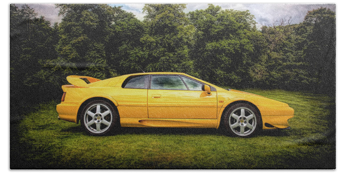 Lotus Hand Towel featuring the photograph Yellow Lotus Esprit GT by Carl H Payne