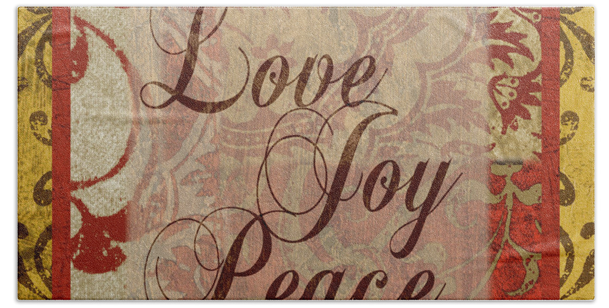 Love Hand Towel featuring the digital art Love, Joy, Peace by John Spaeth
