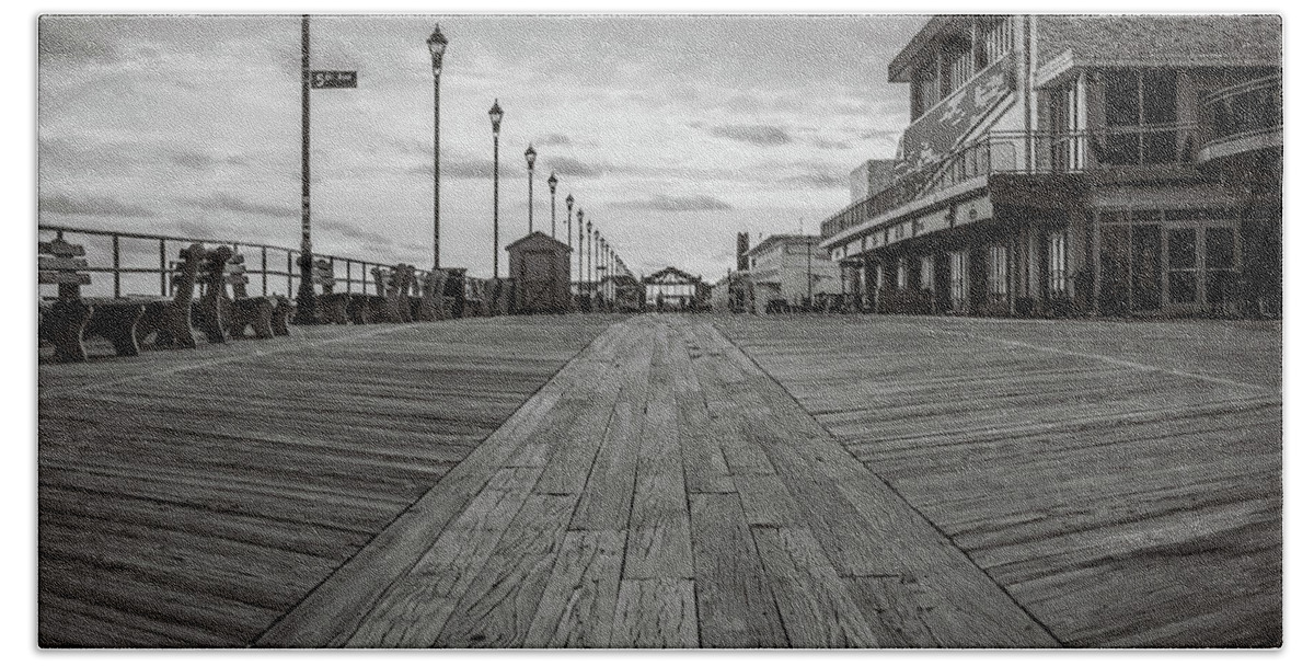 Asbury Park Hand Towel featuring the photograph Low On The Boardwalk by Steve Stanger