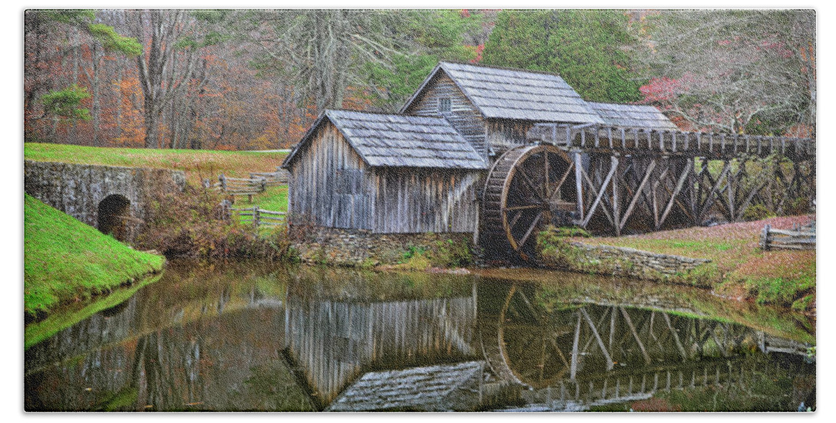 Mabry Mill Bath Towel featuring the photograph Mabry Mill by Michael Frank