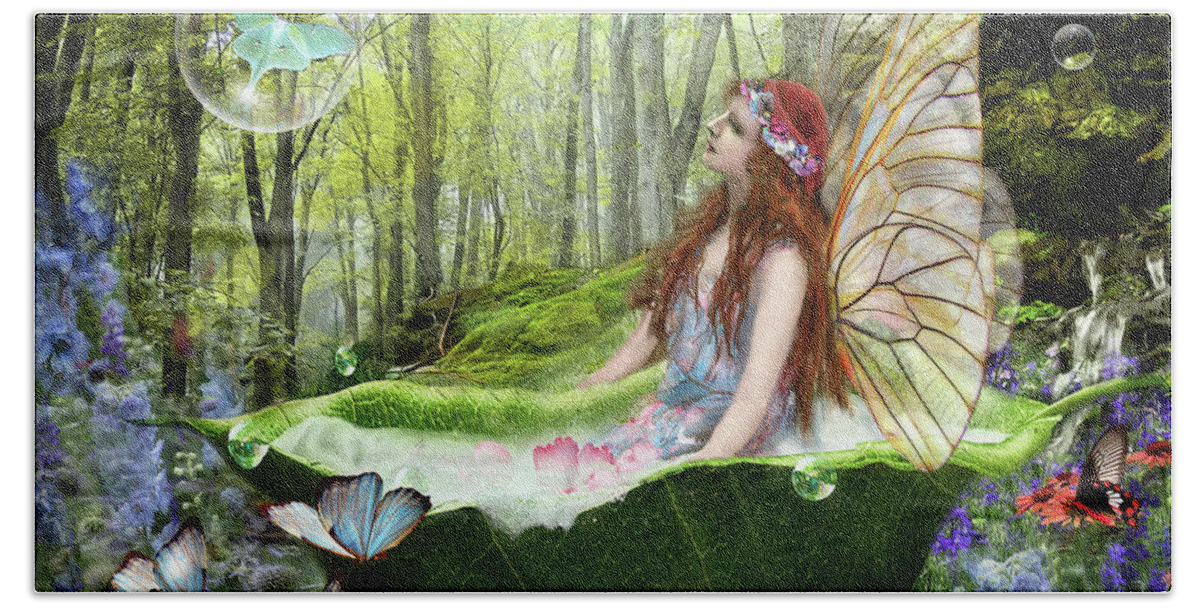 Forest Hand Towel featuring the digital art Magic forest by Kathy Russell