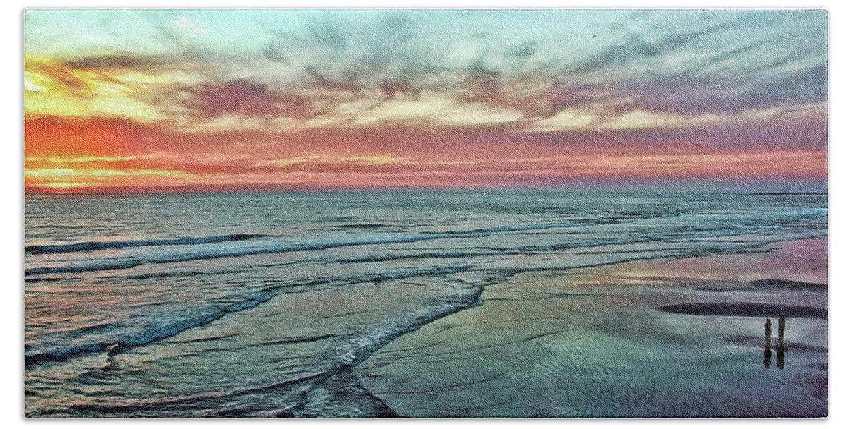 Clouds Hand Towel featuring the photograph Magic Sunset Color Spectrum by Gabriele Pomykaj