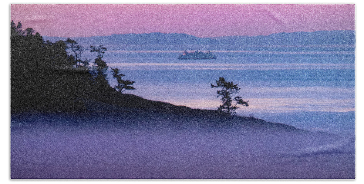 Ferry Hand Towel featuring the photograph Magical Morning Commute by Leslie Struxness