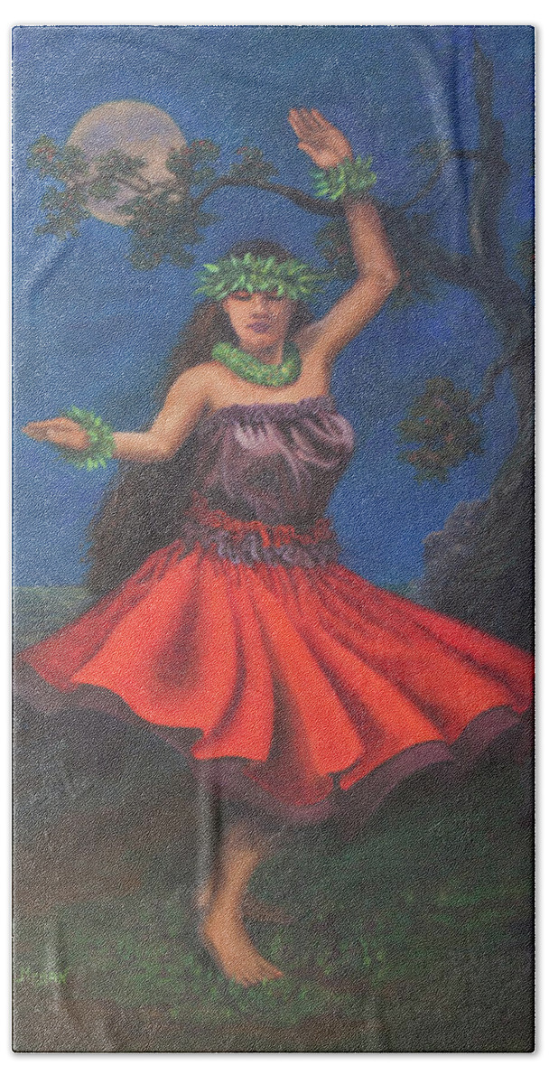 Full Hand Towel featuring the painting Mahina by Megan Collins