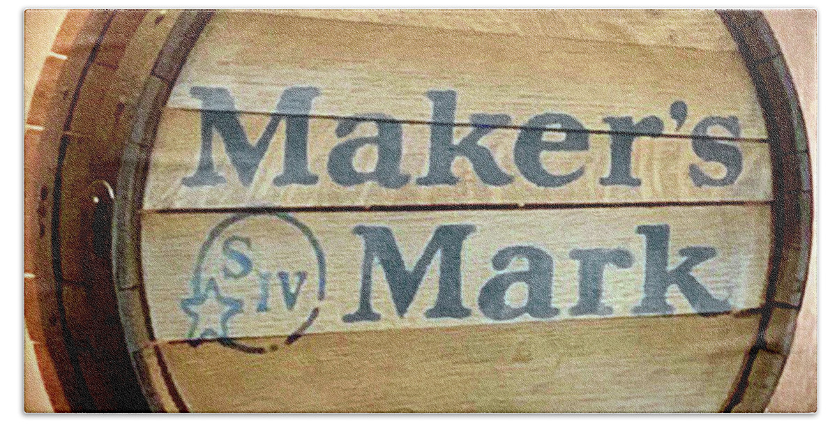 Maker’s Mark Hand Towel featuring the photograph Makers Mark Barrel by CAC Graphics