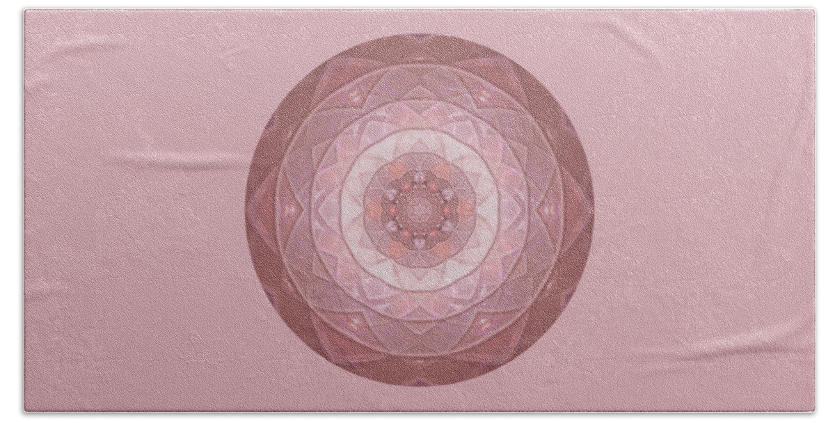 Mandala Bath Towel featuring the digital art Mandala Introspective Love by Rachel Hannah