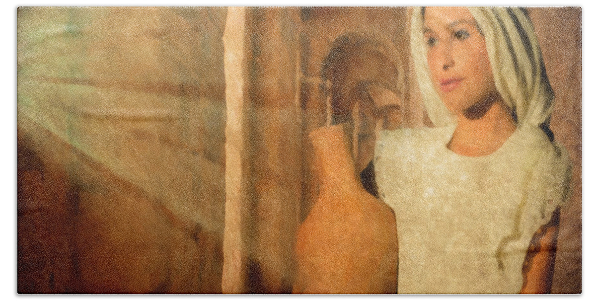 Mary Bath Towel featuring the digital art Mary by Mark Allen