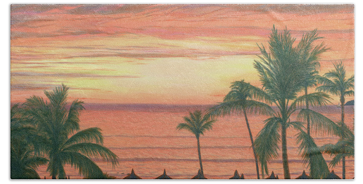 Beach Hand Towel featuring the painting Mazatlan Sunset by Aicy Karbstein