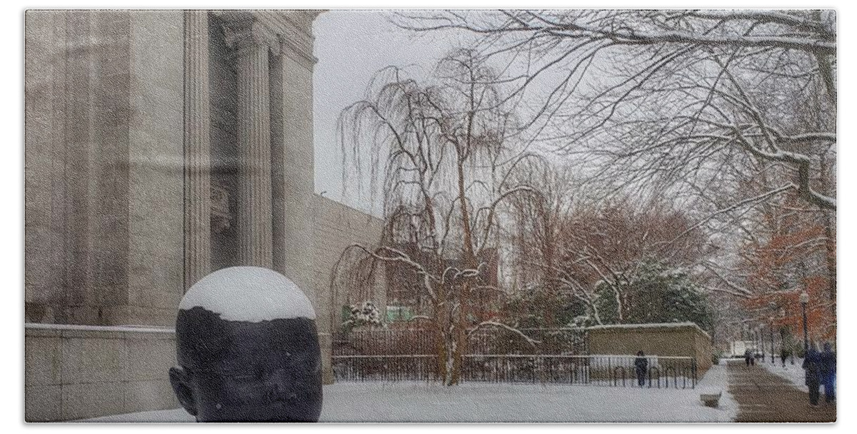 Boston Bath Towel featuring the photograph MFA Boston Winter Landscape by Mary Capriole