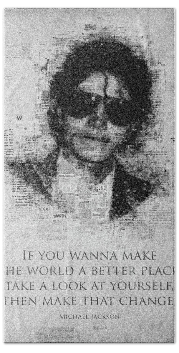 Michael Bath Towel featuring the digital art Michael Jackson by Gab Fernando