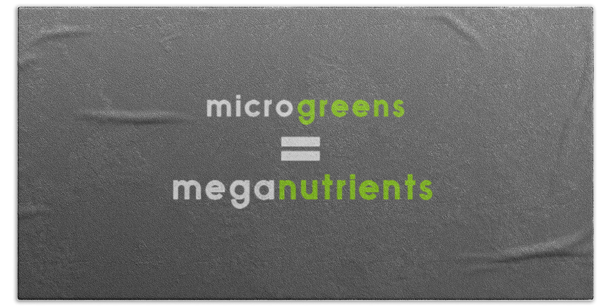  Bath Towel featuring the drawing Microgeens and meganutrients - green and gray by Charlie Szoradi