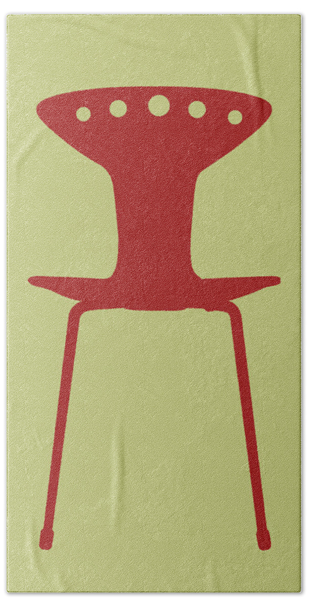  Hand Towel featuring the mixed media Mid Century Chair I by Naxart Studio