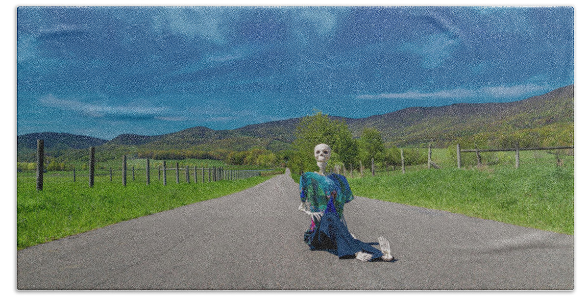 Human Hand Towel featuring the photograph Middle of the Road by Betsy Knapp
