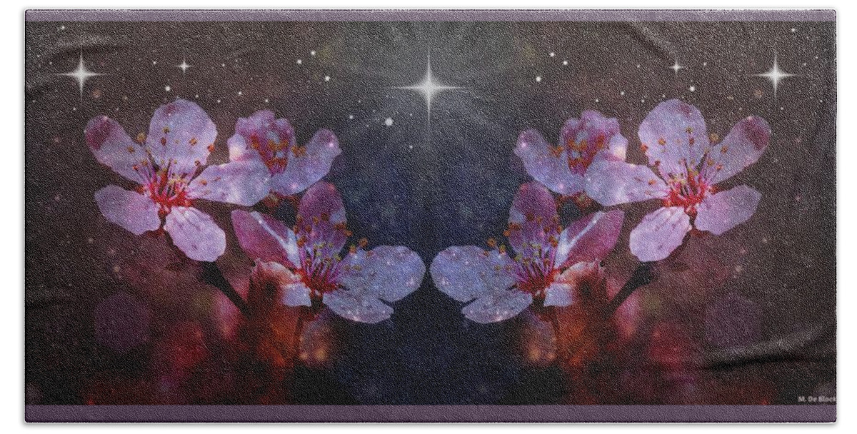 Flowers Bath Towel featuring the photograph Midnight Blossoms by Marilyn DeBlock