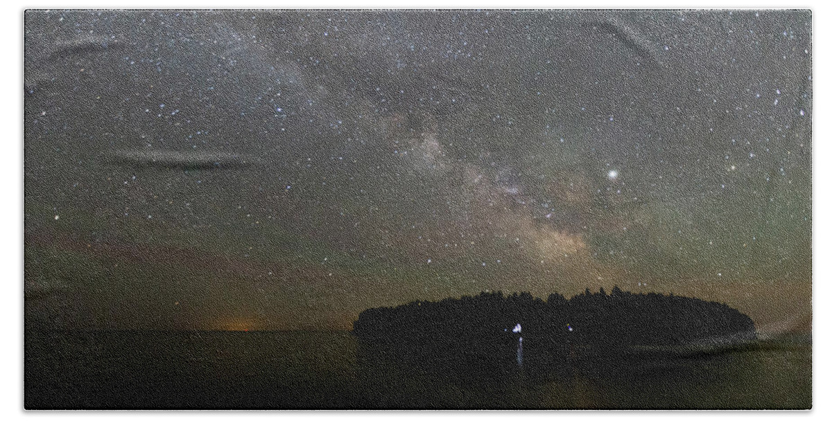 Door County Hand Towel featuring the photograph Milky Way Over Cana Island by Paul Schultz