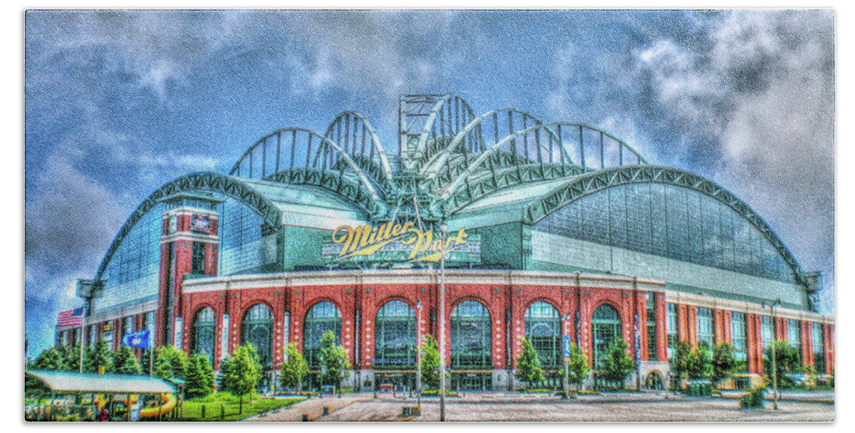 Miller Park Hand Towel featuring the photograph Miller Park by Tommy Anderson