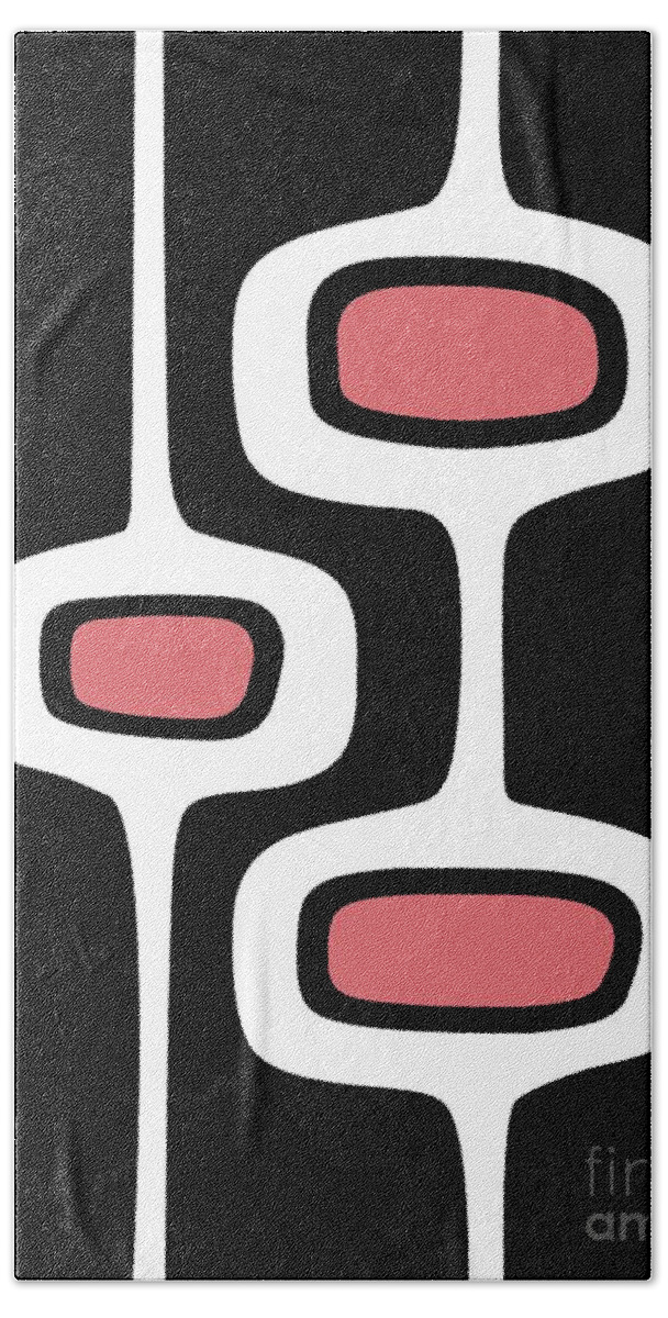  Bath Towel featuring the digital art Mod Pods Two in Pink by Donna Mibus