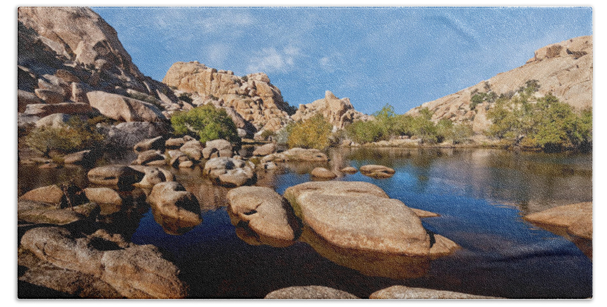 Arid Climate Bath Towel featuring the photograph Mojave Desert Oasis by Jeff Goulden