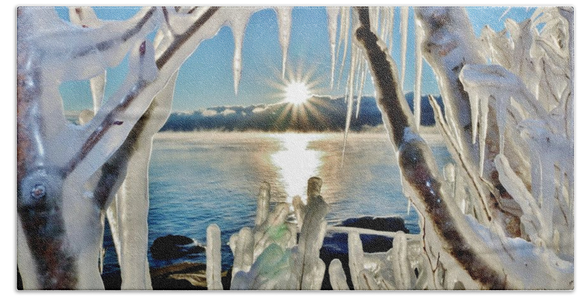  Bath Towel featuring the photograph Morning Ice by Michelle Hauge