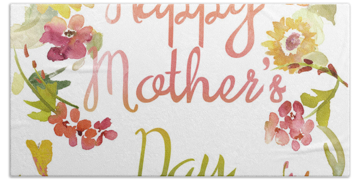 Mother's Hand Towel featuring the mixed media Mother's Day Floral Iv by Lanie Loreth