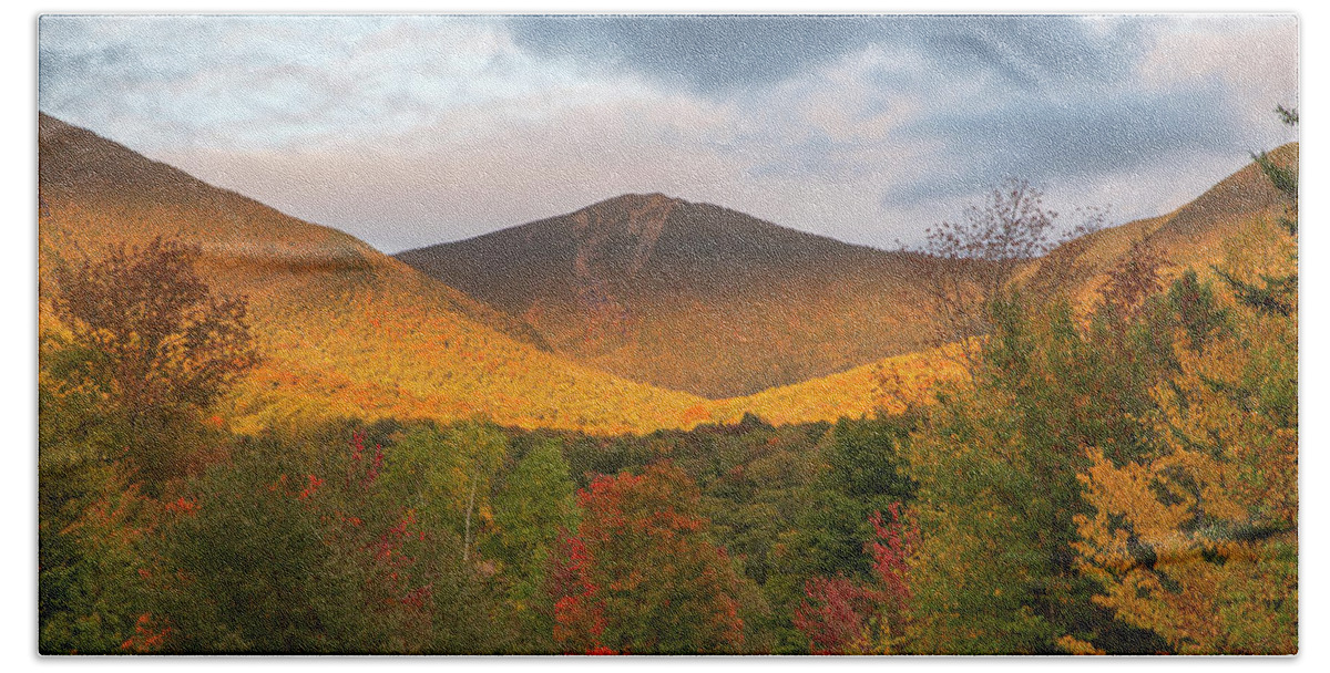Mount Hand Towel featuring the photograph Mount Flume Autumn Sunset by White Mountain Images