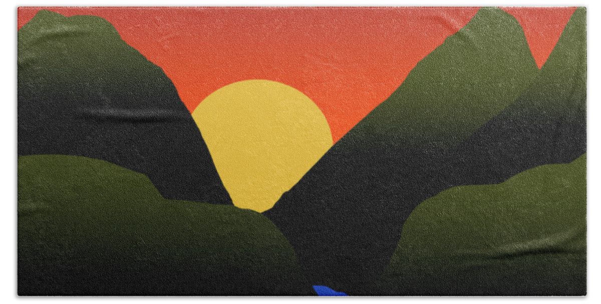 Mountains Bath Towel featuring the digital art Mountain Sunset by Kirt Tisdale